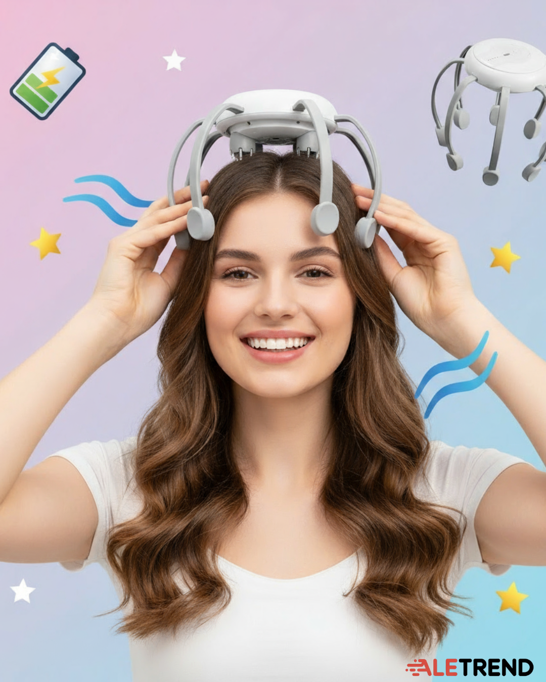 Masajeador Eléctrico de Cuero Cabelludo – 4 Modos | Recargable