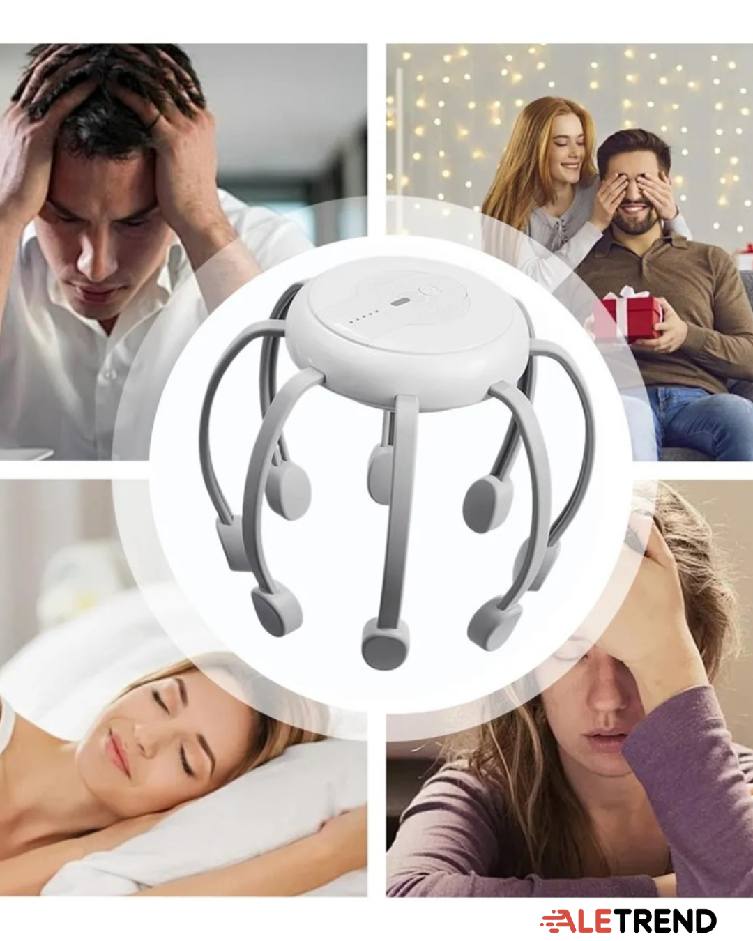 Masajeador Eléctrico de Cuero Cabelludo – 4 Modos | Recargable