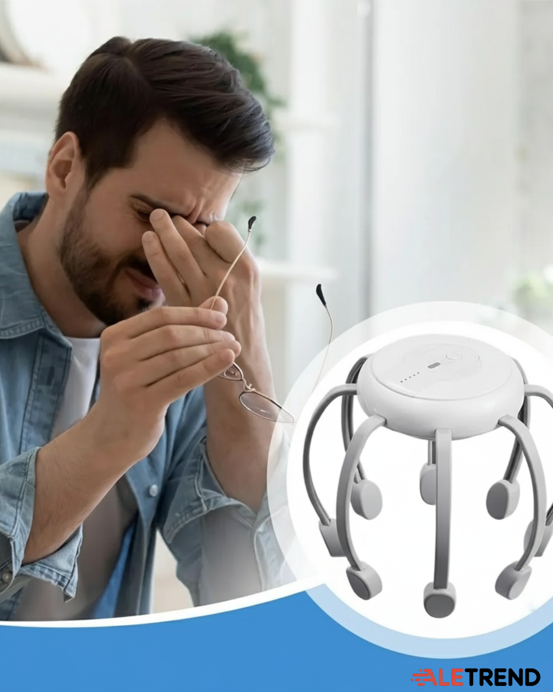 Masajeador Eléctrico de Cuero Cabelludo – 4 Modos | Recargable