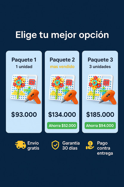 Taladro 3d Para Niños 4 En 1 Juguete